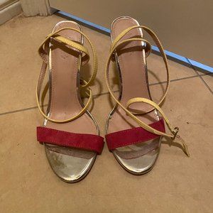 Ankle Wrap Multicolored Heels